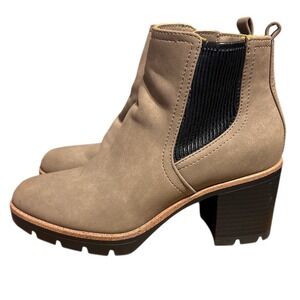 Naturalizer Madalynn Gore Water-Repellent Lug Sole Bootie, Taupe, Size 7.5